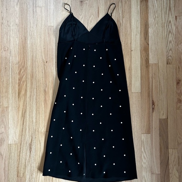 TIBI neve cami midi beaded slip dress polka dot crepe black size 10 - Picture 14 of 16